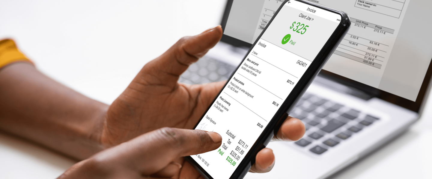 person making a payment from their phone