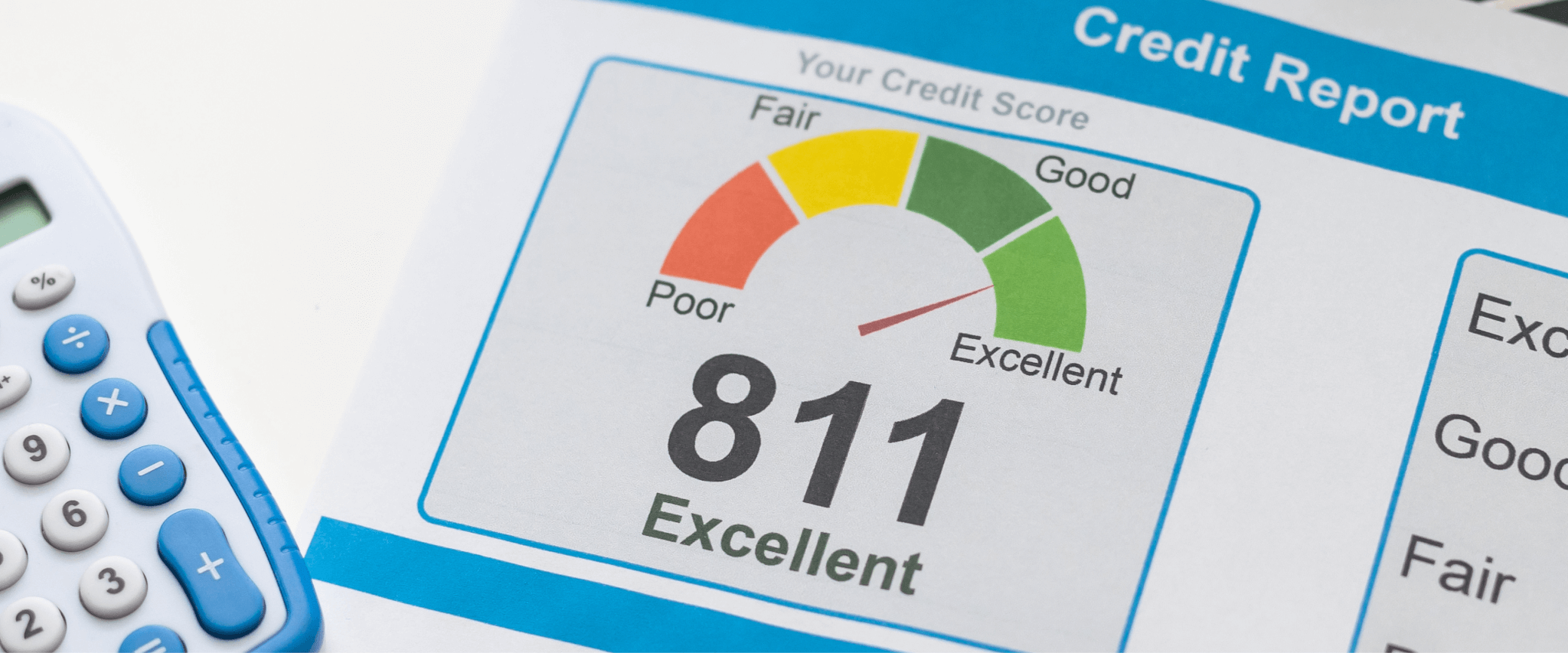 a credit report featuring a score of 811
