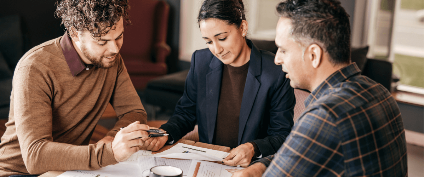 A couple trying to get approved for a mortgage.