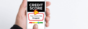 A notification that your credit score has dropped.