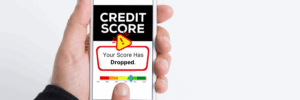 Notification that your credit score dropped after paying mortgage.